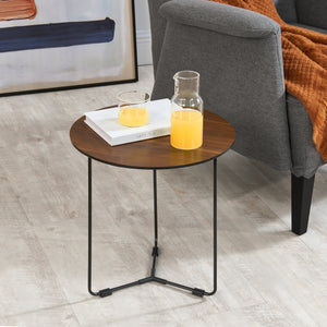 Beistelltisch Böhen 42xØ39,5 cm Wallnuss [en.casa]