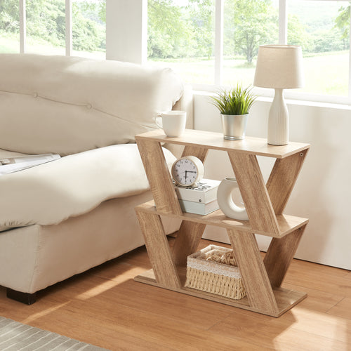 Table d’appoint Nome 60x22x57cm aspect chêne [en.casa] - premiumXL