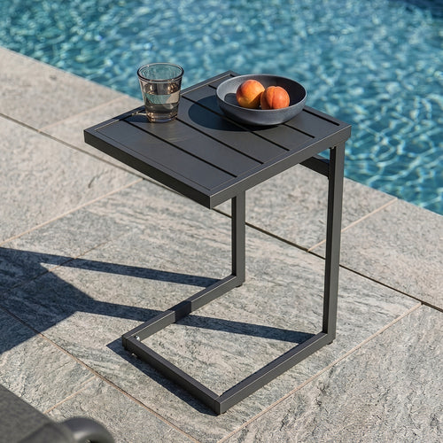 Tavolino da esterno Gaby acciaio 58x40x30 cm grigio antracite [casa.pro]