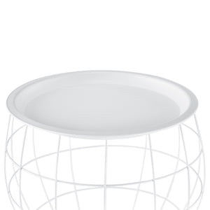 Set da 3 Tavolini da Salotto a Forma di Cestello in 3 Misure Diverse con Piano Rimovibile Portaoggetti Tavolino Multiuso in Metallo