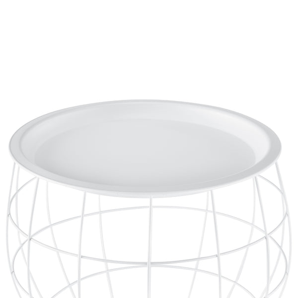 Set da 3 Tavolini da Salotto a Forma di Cestello in 3 Misure Diverse con Piano Rimovibile Portaoggetti Tavolino Multiuso in Metallo