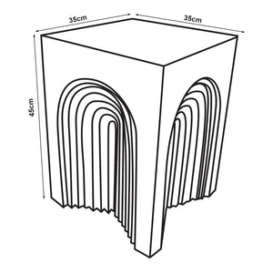 Tavolino Cubo Elverumn con Design Arcuato [en.casa]