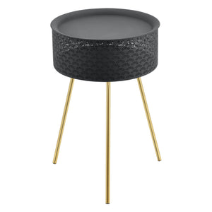 Tavolino Treppiede Forshaga Nero/Oro [en.casa]