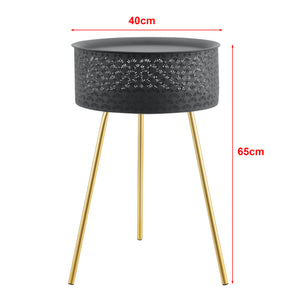 Tavolino Treppiede Forshaga Nero/Oro [en.casa]