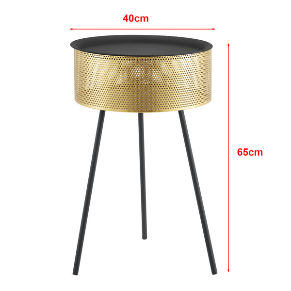 Petite table Gällivare noir doré [en.casa] 