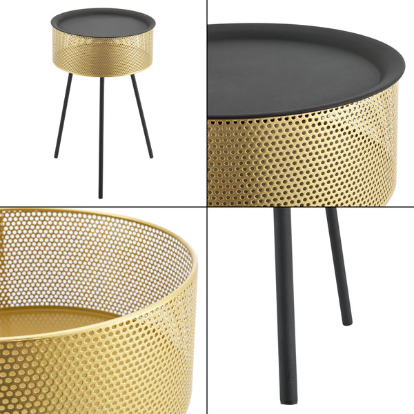 Petite table Gällivare noir doré [en.casa] 