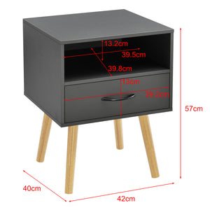 Table de Chevet Gävle avec tiroir 57 x 42 x 40 cm Plusieurs couleurs [en.casa]