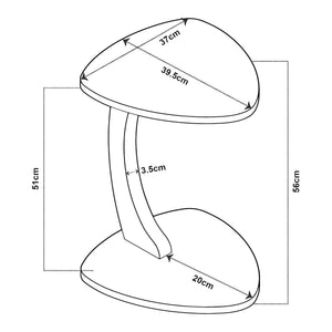 Table d’appoint Klinerg 40 x 37 x 56 cm [en.casa]