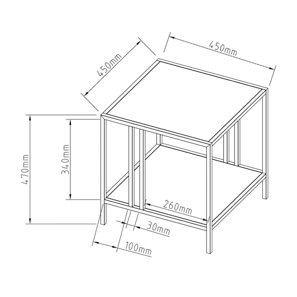 Table d'appoint Kumlinge acier [en.casa]