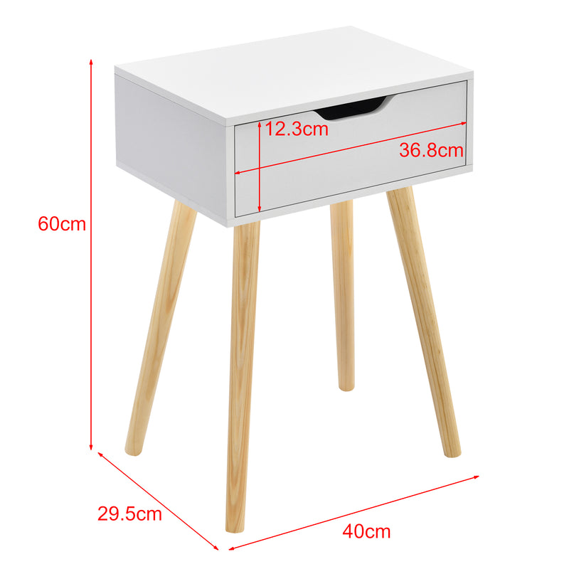 Croquis coté Table de Chevet Östersund 60 x 40 x 30 cm Plusieurs couleurs [en.casa]