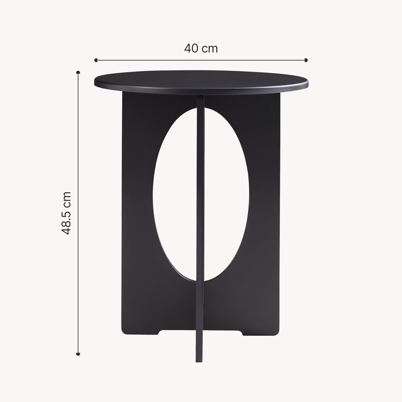 Schizzo in scala Tavolino Laterale Podeldsvin con Piano Rotondo 49 x Ø40 cm [en.casa]