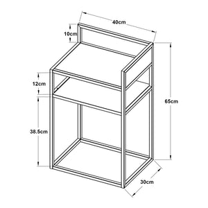 Table d'appoint Riihimäki acier 65 x 40 x 30 cm [en.casa]