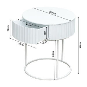 Table d’appoint Rill avec tiroir 46 x 40 cm [en.casa]
