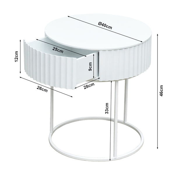 Table d’appoint Rill avec tiroir 46 x 40 cm [en.casa]