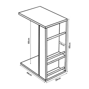 Table d'appoint Siikainen pour ordinateur portable 44 x 29 x 65 cm [en.casa]
