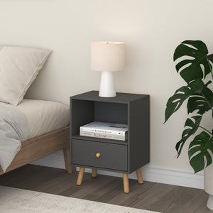 Set di 2 Comodini Sundsvall con Cassetto e Scomparto [en.casa] 
