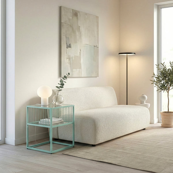 Table d’appoint Tronevn avec plateau en verre 50 x 40 x 40 cm [en.casa]

