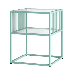 Table d’appoint Tronevn avec plateau en verre 50 x 40 x 40 cm [en.casa]
