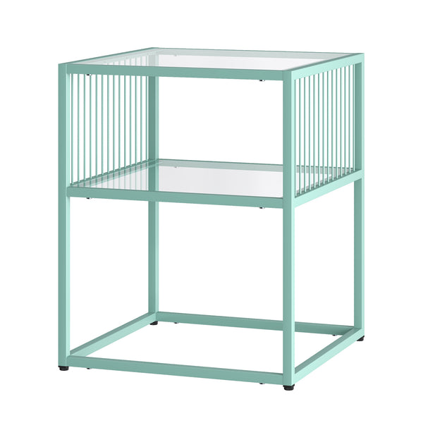 Table d’appoint Tronevn avec plateau en verre 50 x 40 x 40 cm [en.casa]
