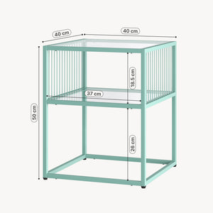 Table d’appoint Tronevn avec plateau en verre 50 x 40 x 40 cm [en.casa]
