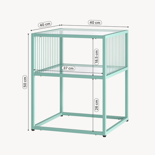 Table d’appoint Tronevn avec plateau en verre 50 x 40 x 40 cm [en.casa]

