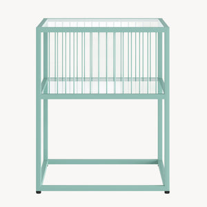 Table d’appoint Tronevn avec plateau en verre 50 x 40 x 40 cm [en.casa]
