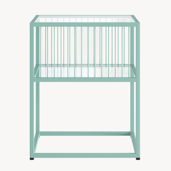 Table d’appoint Tronevn avec plateau en verre 50 x 40 x 40 cm [en.casa]
