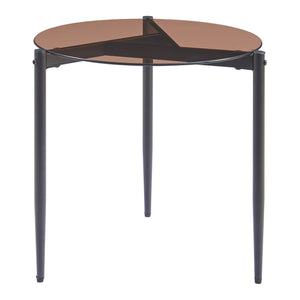 Table d'appoint Ulökantaa acier verre fumé 50 x 50 cm [en.casa]