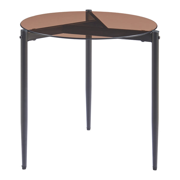 Table d'appoint Ulökantaa acier verre fumé 50 x 50 cm [en.casa]
