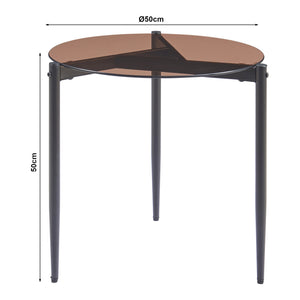Table d'appoint Ulökantaa acier verre fumé 50 x 50 cm [en.casa]