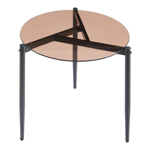 Table d'appoint Ulökantaa acier verre fumé 50 x 50 cm [en.casa]