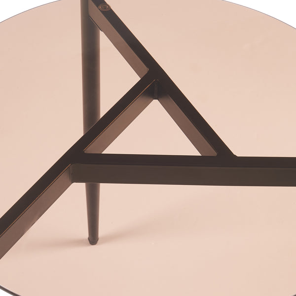Table d'appoint Ulökantaa acier verre fumé 50 x 50 cm [en.casa]