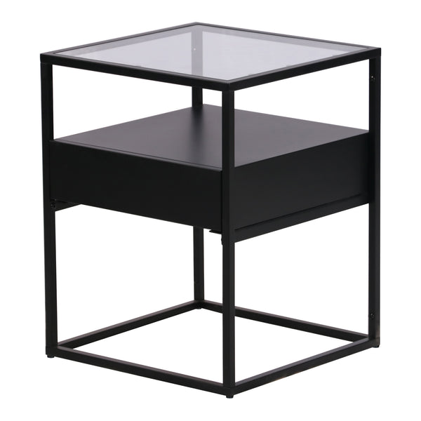 Table d'appoint Vissenbjerg acier verre trempé 51 x 40 x 40 cm [en.casa]