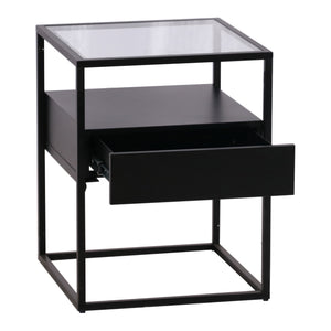 Table d'appoint Vissenbjerg acier verre trempé 51 x 40 x 40 cm [en.casa]