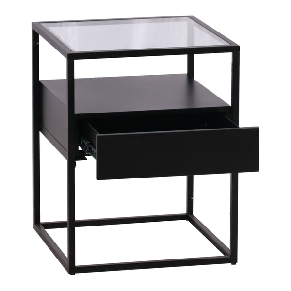 Table d'appoint Vissenbjerg acier verre trempé 51 x 40 x 40 cm [en.casa]