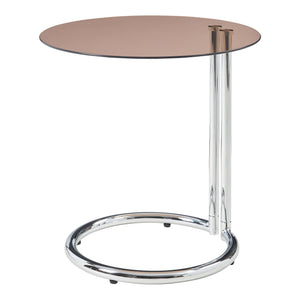 Tavolino Laterale Ylivieska con Piano Rotondo in Vetro Temperato (AxØ) 46 x 45 cm - Vari Colori [en.casa]