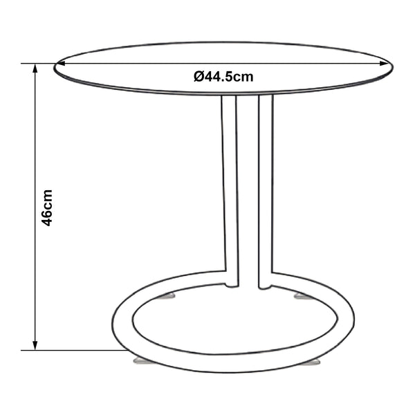 Tavolino Laterale Ylivieska con Piano Rotondo in Vetro Temperato (AxØ) 46 x 45 cm - Vari Colori [en.casa]