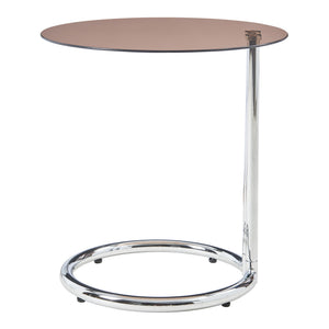 Tavolino Laterale Ylivieska con Piano Rotondo in Vetro Temperato (AxØ) 46 x 45 cm - Vari Colori [en.casa]