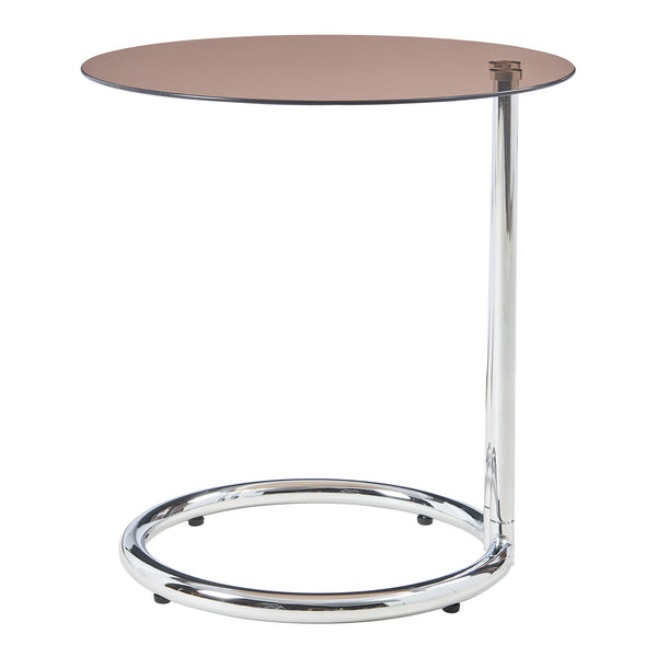 Tavolino Laterale Ylivieska con Piano Rotondo in Vetro Temperato (AxØ) 46 x 45 cm - Vari Colori [en.casa]