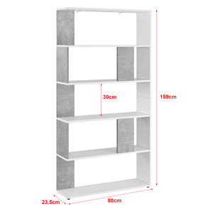 Libreria a 5 Ripiani 159 x 80 x 23,5 cm Scaffale in Design Moderno Mobile Divisorio Portaoggetti/Organizzatore per Soggiorno - Vari Colori