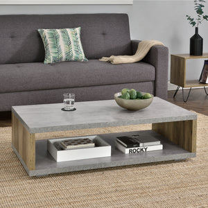 [en.casa] Table Basse Moderne Plateau MDF Robuste Rectangulaire