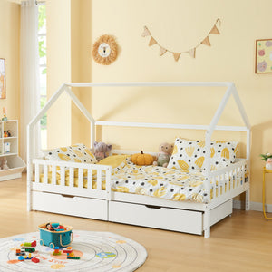 Set de 2 tiroirs de lit Ydre blanc [en.casa]