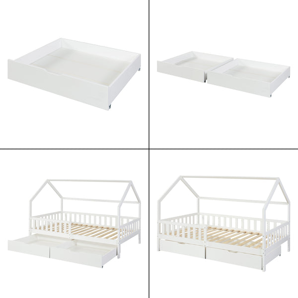 Set de 2 tiroirs de lit Ydre blanc [en.casa]