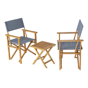 Ensemble de meubles de jardin 3 pièces Capistrello bois d'eucalyptus casa.pro