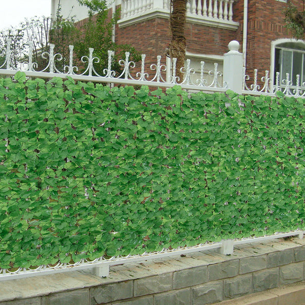 Siepe Artificiale Efeu con Foglie Sintetiche per Recinto Balcone Ringhiera Tappetino Verde [neu.haus]