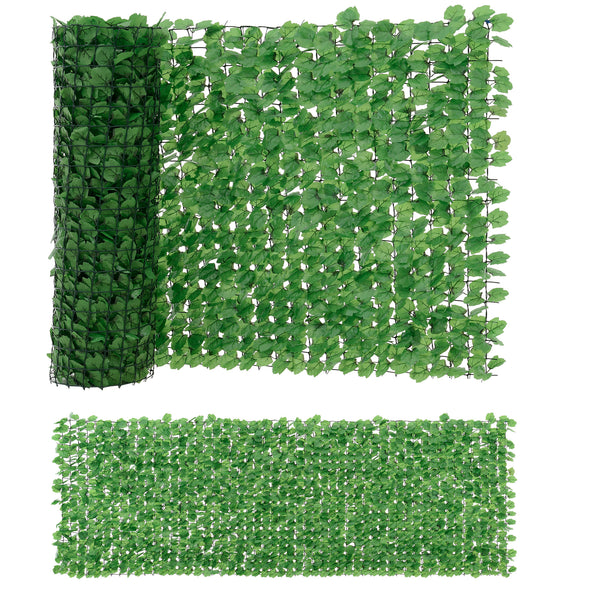 Siepe Artificiale Efeu con Foglie Sintetiche per Recinto Balcone Ringhiera Tappetino Verde [neu.haus]