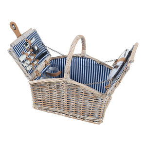 Panier de pique-nique Lumparland naturel blanc bleu casa.pro