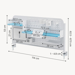 Organiseur de bureau Sauda acier 114 x 68 cm [en.casa]