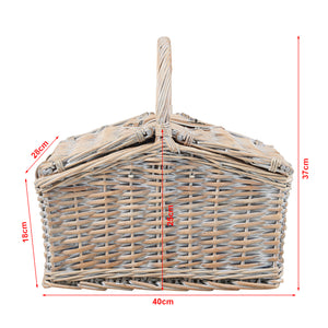 Panier de pique-nique Lumparland naturel blanc bleu casa.pro