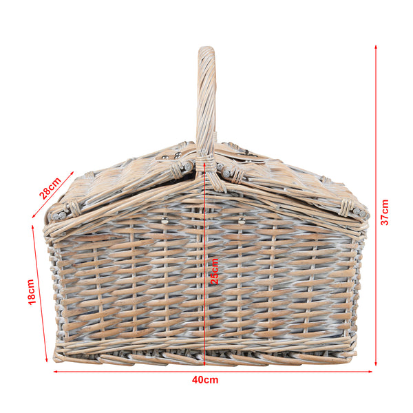 Panier de pique-nique Lumparland naturel blanc bleu casa.pro